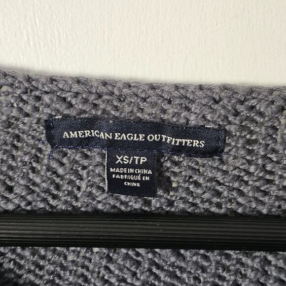 American Eagle Outfitters Sweater Open Knit Sz XS Gray Grunge Goth Fairy Y2K - Picture 3 of 5